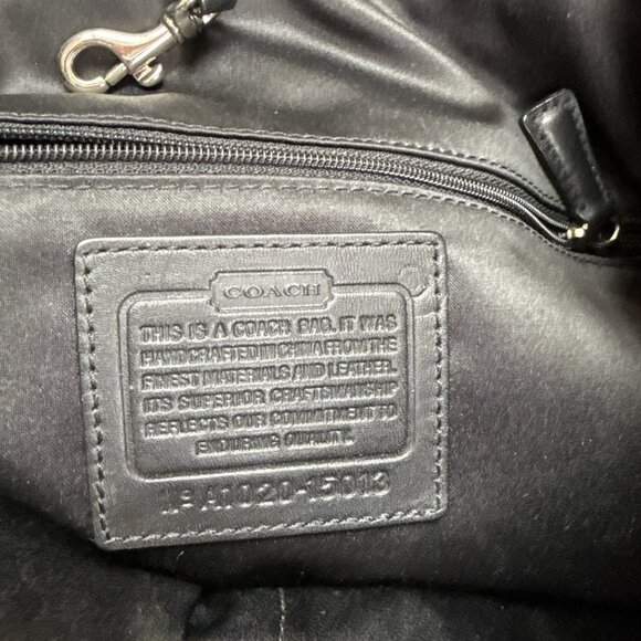 COACH Julia Handbag Tote AOP Leather Canvas Black Signature Purse - Picture 6 of 6